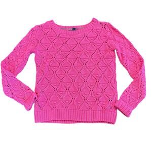 Tommy Hilfiger Women’s bright pink woven sweater, Size S/P